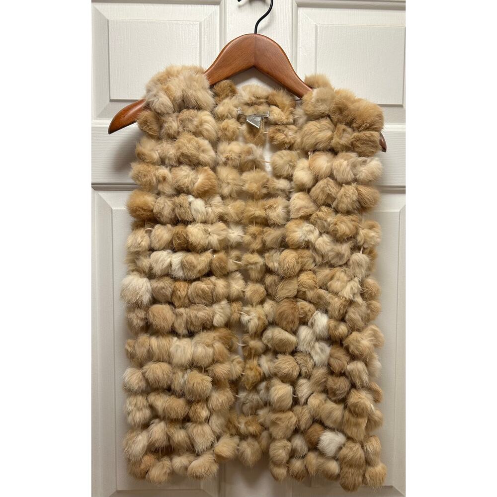 Alberto Makali Tan Rabbit Fur Vest, Size M